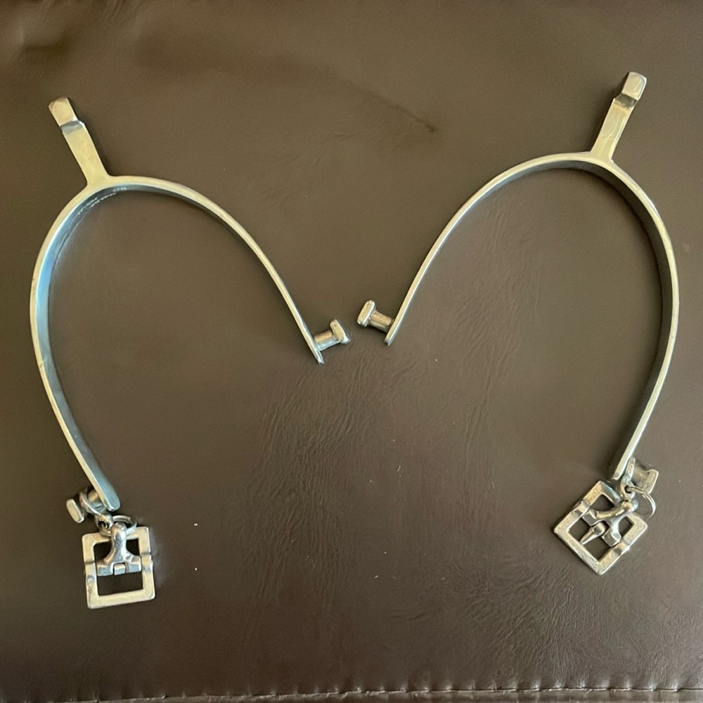 VINTAGE SOLID NICKEL ENGLISH SPURS (England)